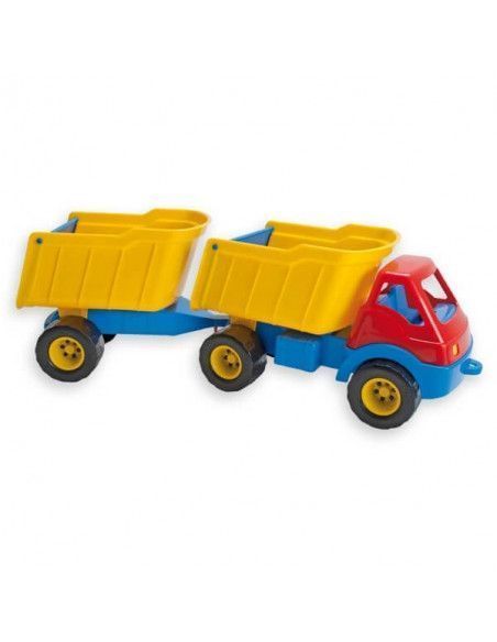 CAMIÓN TIPO VOLQUETE CON REMOLQUE REALIZADO EN PLÁSTICO ECO DE LA MARCA ANDREU TOYS