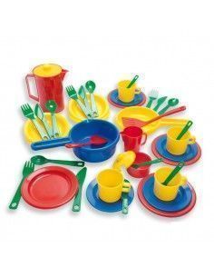 SET DE COCINA Y CAFÉ REALIZADO EN PLÁSTICO RESISTENTE DE LA MARCA ANDREU TOYS PARA 4 PERSONAS