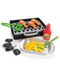 SET DE BARBACOA DE JUGUETE CON POLLO Y PATATAS FRITAS DE LA MARCA ANDREU TOYS. 27 PIEZAS.