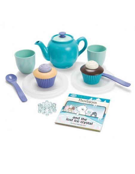 JUEGO DE TÉ DE JUGUETE CON CUPCAKES REALIZADO TODO EN PLÁSTICO RESISTENTE DE LA MARCA ANDREU TOYS