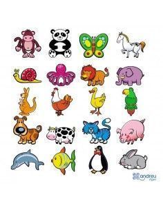 PACK DE IMANES EN FORMA DE VARIOS TIPOS DE ANIMALES DE LA MARCA ANDREU TOYS. TAMAÑO 8 CM