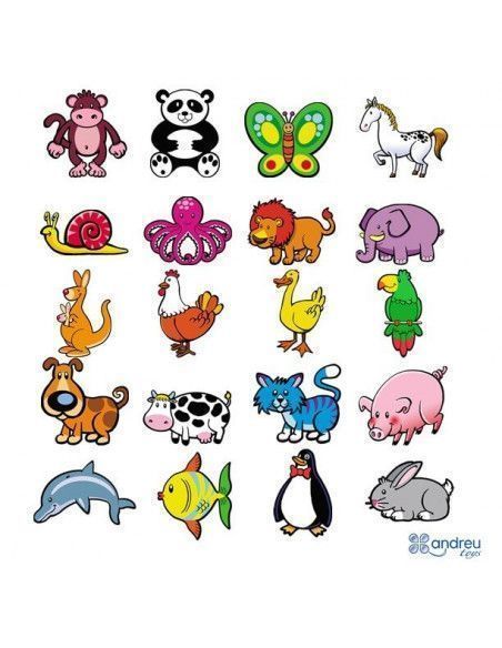 PACK DE IMANES EN FORMA DE VARIOS TIPOS DE ANIMALES DE LA MARCA ANDREU TOYS. TAMAÑO 8 CM