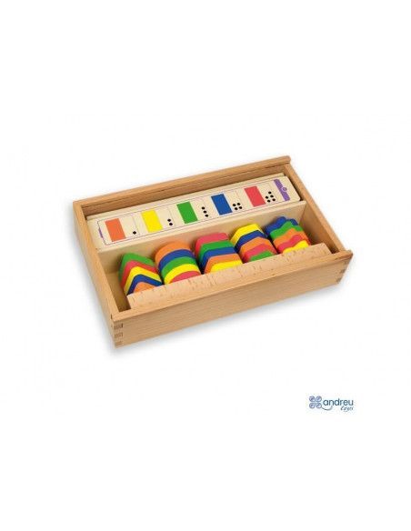 JUEGO DE MANIPULACIÓN REALIZADO EN MADERA DE LA MARCA ANDREU TOYS.CONTIENE 12 PLANTILLAS Y 25 PIEZAS