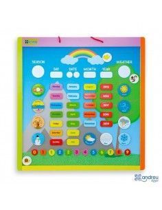 CALENDARIO MAGNÉTICO DIDACTICO DE LA MARCA ANDREU TOYS. TIENE UN TAMAÑO 41X42.5 CM