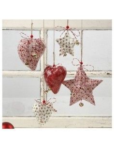 CORAZON DE PAPEL MACHE 10.5CM CON CUERDA