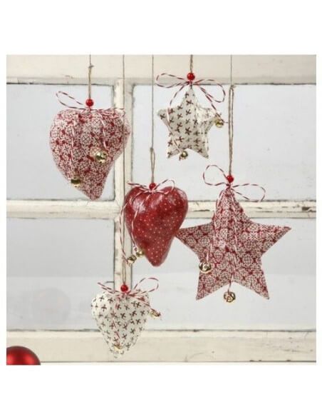 CORAZON DE PAPEL MACHE 10.5CM CON CUERDA