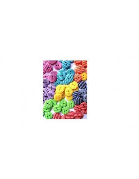 BOTONES CON RAYAS DE COLORES PEQUEÑO PARA MANUALIDADES DIAMETRO DE 2 CM