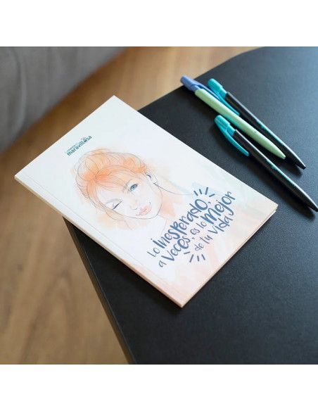 LIBRETA SENCILLA A5` LO INESPERADO A VECES . ES LO MEJOR DE TU VIDA´