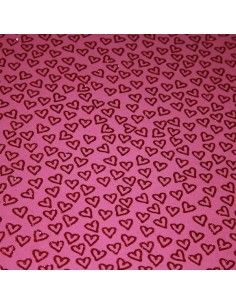 LAMINA DE GOMA EVA ESTAMPADA CON PURPURINA 40X60 CORAZONES FUCSIA 2
