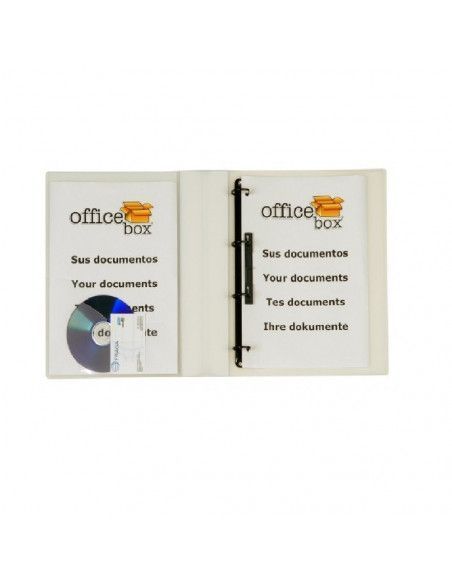 CARPETA DE 4 ANILLAS IDEAL PARA OFICINAS FORMATO A4 OFFICE BOX CON LOMO DE 25 MM.