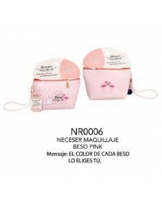 NECESER PARA MAQUILLAJE DE COLOR ROSA Y BLANCO MODELO BESO PINK DE LA MARCA LOVELY STORE 70 CM