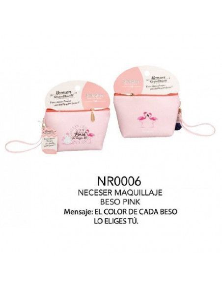 NECESER PARA MAQUILLAJE DE COLOR ROSA Y BLANCO MODELO BESO PINK DE LA MARCA LOVELY STORE 70 CM