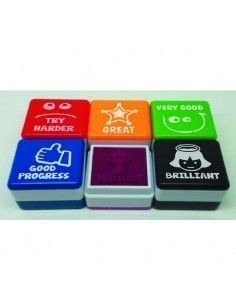 PACK DE 6 SELLOS ESPECIALES PARA PROFESORES PARA LAS NOTAS. SELLOS EN ESPAÑOL INGLES 2