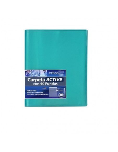CARPETA ACTIVE A4 SUPRA DE COLOR VERDE CON 40 FUNDAS ULTRA CRISTAL