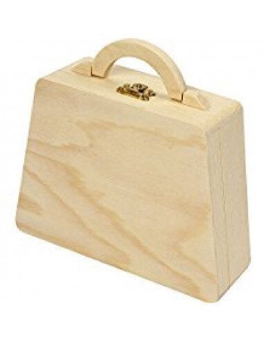 BOLSA DE MADERA CON ASA 18X18X5 CM