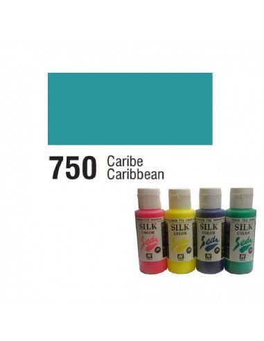 SILK COLOR BASIC COLOR CARIBE BOTE DE 60 ML CON TAPON BISAGRA DE LA MARCA VALLEJO