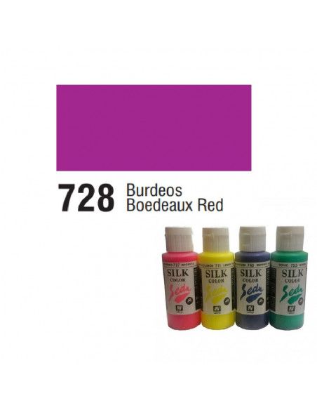 SILK COLOR BASIC COLOR BURDEOS BOTE DE 60 ML CON TAPON BISAGRA DE LA MARCA VALLEJO