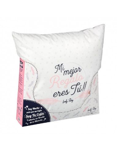Cojín de 45 x 45 cm con la frase: mi...