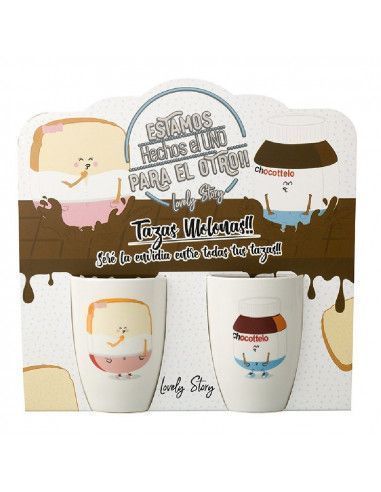 Taza doble de cerámica decorada a...