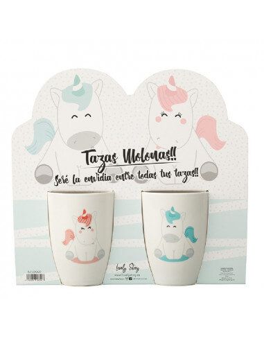 Taza doble de cerámica decorada a...