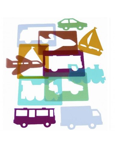 plantilla transporte translúcida Henbea para dibujar vehículos