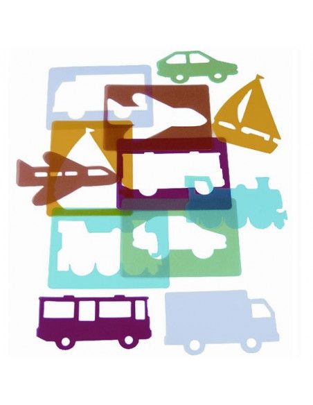 plantilla transporte translúcida Henbea para dibujar vehículos