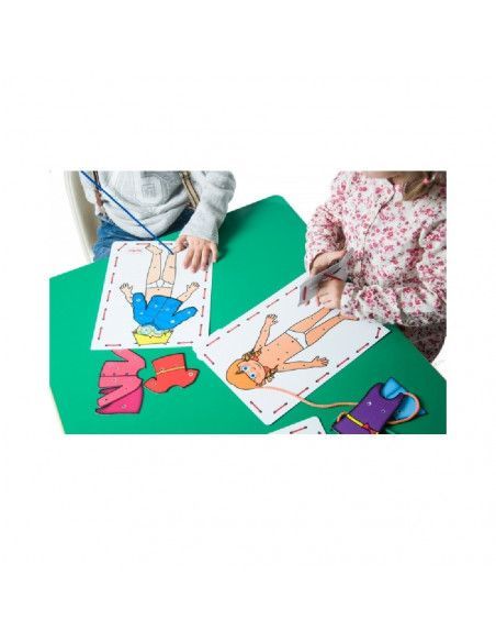 Juego didáctico de hilar y vestir tarjetas infantiles Henbea