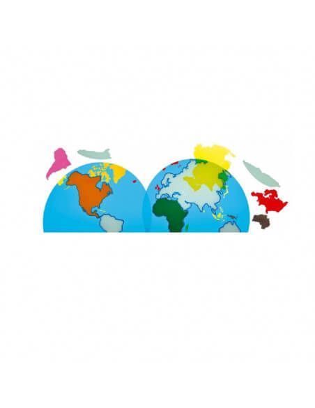 Plantillas infantiles para aprender los continentes Henbea