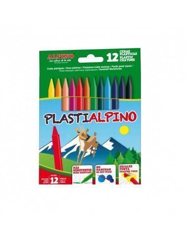 Estuche con 12 ceras plasticas alpino