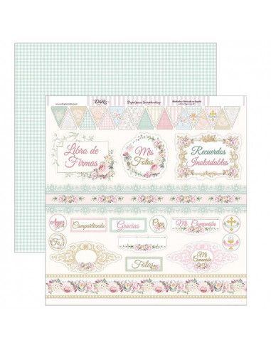 Papel para realizar scrapbookin niña...