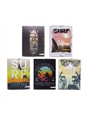 Waves carpeta a4 folio gomas y solapas