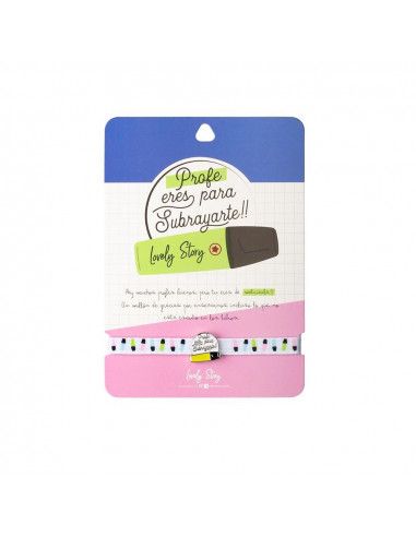 Pulsera charm y mensaje: profe eres...