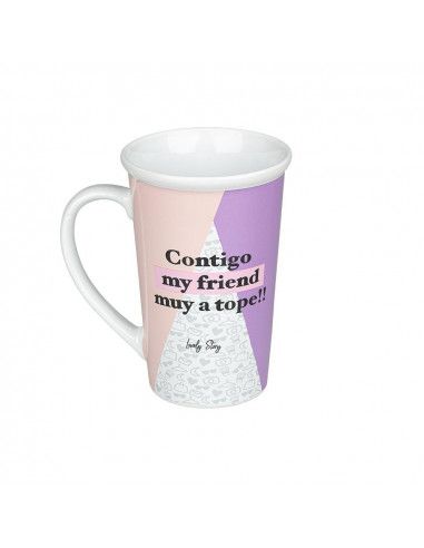 Taza alta con el mensaje: contigo my...