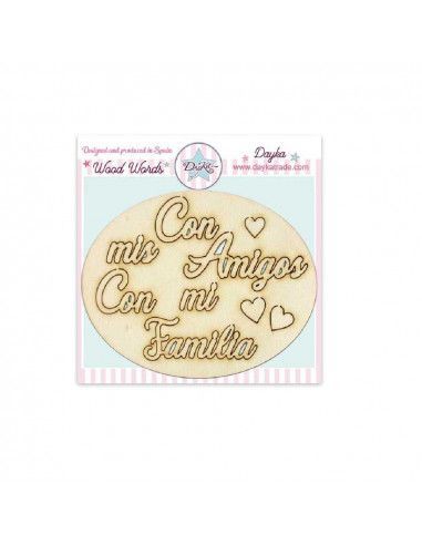 Palabras de madera "con mis amigos"...