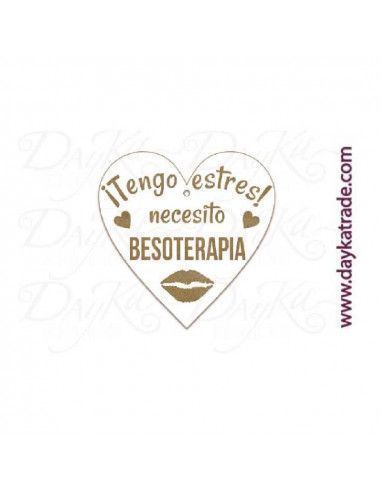 Etiqueta mensaje de madera...