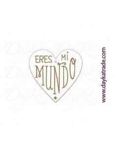 Etiqueta mensaje de madera...