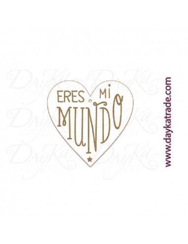 Etiqueta mensaje de madera eres mi...