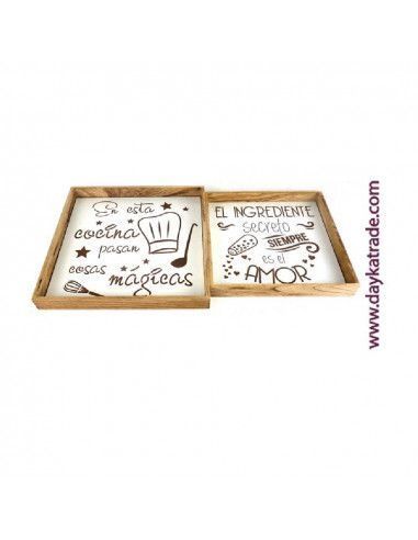Set 2 bandejas diseño cocina y amor...