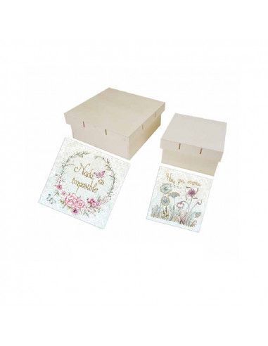Set de 2 cajas lazos con prediseñado...