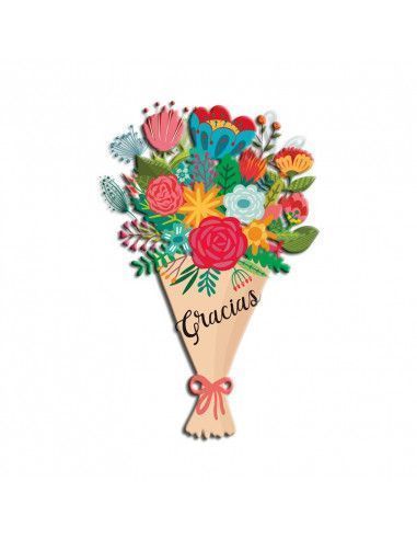 Tarjetón ramo flores gracias