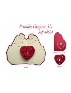 Postal 3d origami manos con...