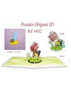 Postal 3d origami regadera