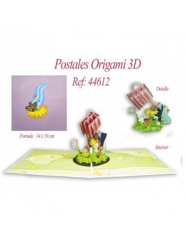 Postal 3d origami regadera