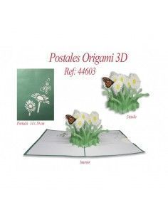 Postal 3d origami margaritas
