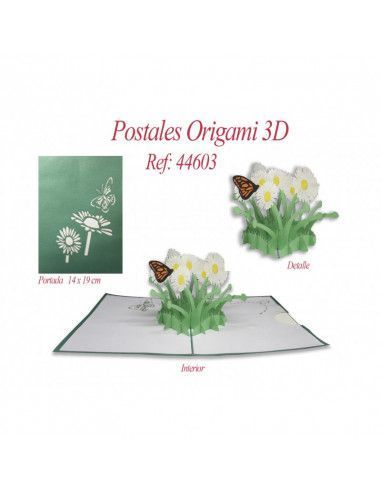 Postal 3d origami margaritas