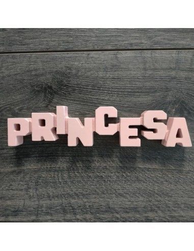 Letrero de madera princesa de color rosa