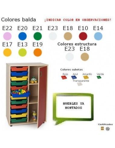 armario cubetero MOBEDUC con puerta y 3 estantes escolar