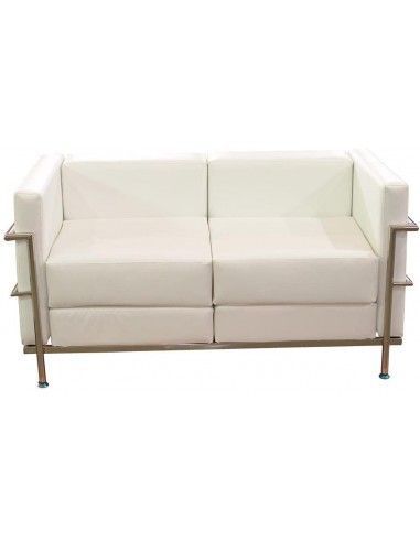 Sofa de dos plazas tapizado en similpiel