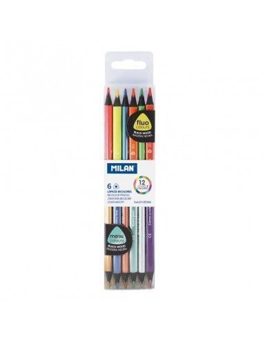 Estuche de 6 lapices de color fluor...