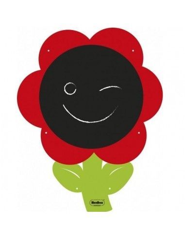 pizarra en forma de flor Henbea roja y verde